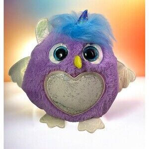 Purple Zuru Rainbowcorns Owl w/ Silver Glitter Heart Blue Butterfly Wings 10”